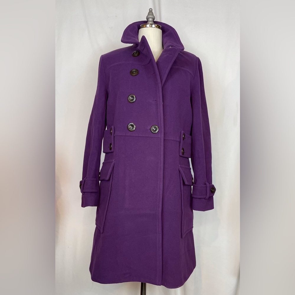 Vintage Tevrow & Chase Purple 100% Wool Coat Size L